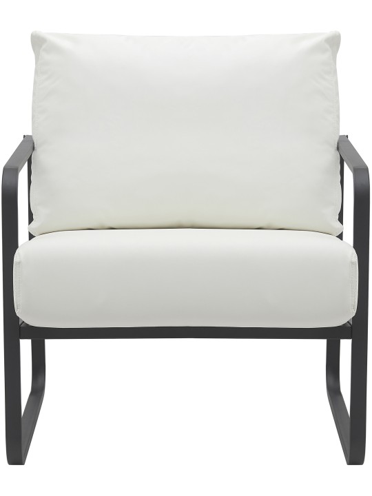 Lounger Manea keinonahkaa, valkoinen