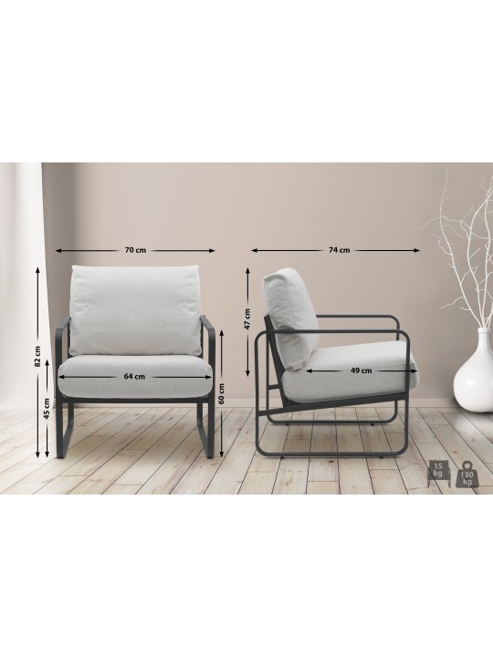 Lounger Manea kangas, kermanvärinen