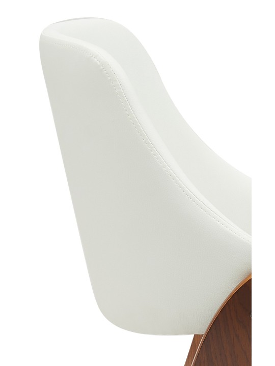 Ruokailuhuoneen tuoli Vangale keinonahkaa, pähkinä/valkoinen