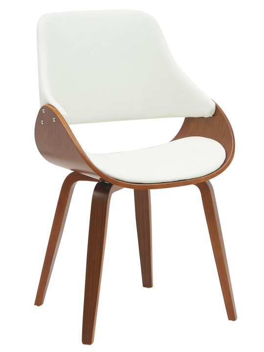 Ruokailuhuoneen tuoli Vangale keinonahkaa, pähkinä/valkoinen