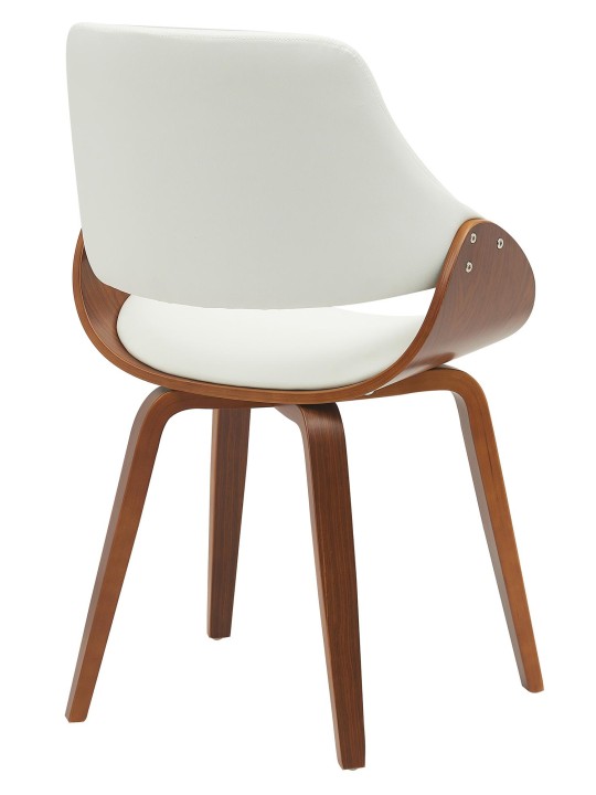 Ruokailuhuoneen tuoli Vangale keinonahkaa, pähkinä/valkoinen