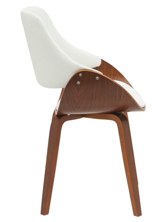 Ruokailuhuoneen tuoli Vangale keinonahkaa, pähkinä/valkoinen