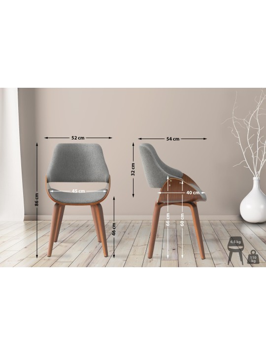 Ruokasalin tuoli Vangale kangasta, pähkinä/tummanharmaa