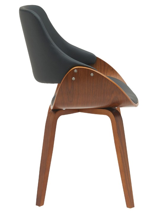 Ruokailuhuoneen tuoli Vangale keinonahkaa, pähkinä/musta