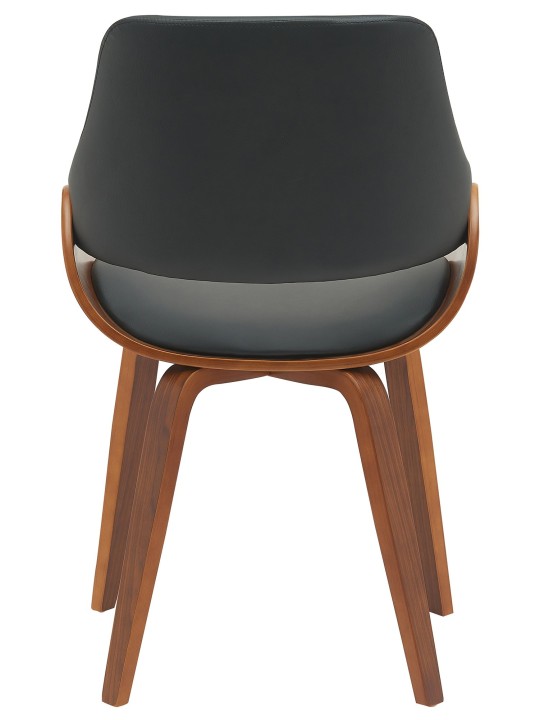 Ruokailuhuoneen tuoli Vangale keinonahkaa, pähkinä/musta