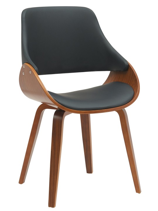 Ruokailuhuoneen tuoli Vangale keinonahkaa, pähkinä/musta