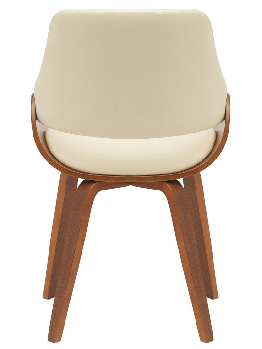 Ruokailuhuoneen tuoli Vangale keinonahkaa, pähkinä/kermanvärinen