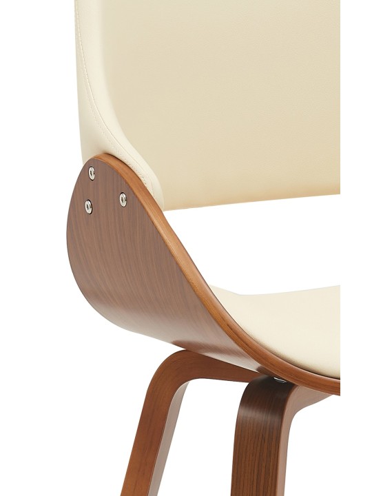 Ruokailuhuoneen tuoli Vangale keinonahkaa, pähkinä/kermanvärinen