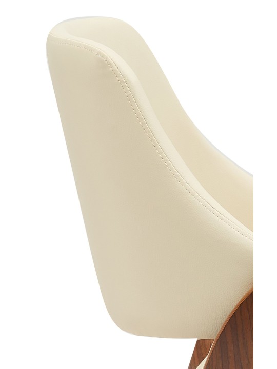 Ruokailuhuoneen tuoli Vangale keinonahkaa, pähkinä/kermanvärinen