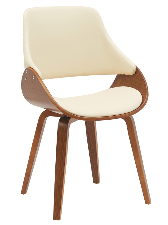 Ruokailuhuoneen tuoli Vangale keinonahkaa, pähkinä/kermanvärinen