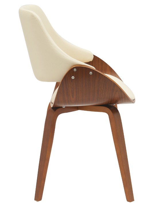 Ruokailuhuoneen tuoli Vangale keinonahkaa, pähkinä/kermanvärinen