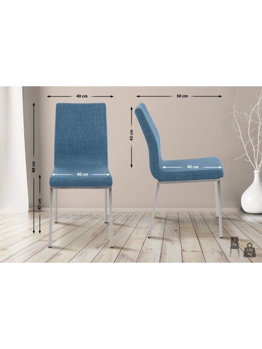 Ruokapöydän tuoli Colmar FABRIC, sininen