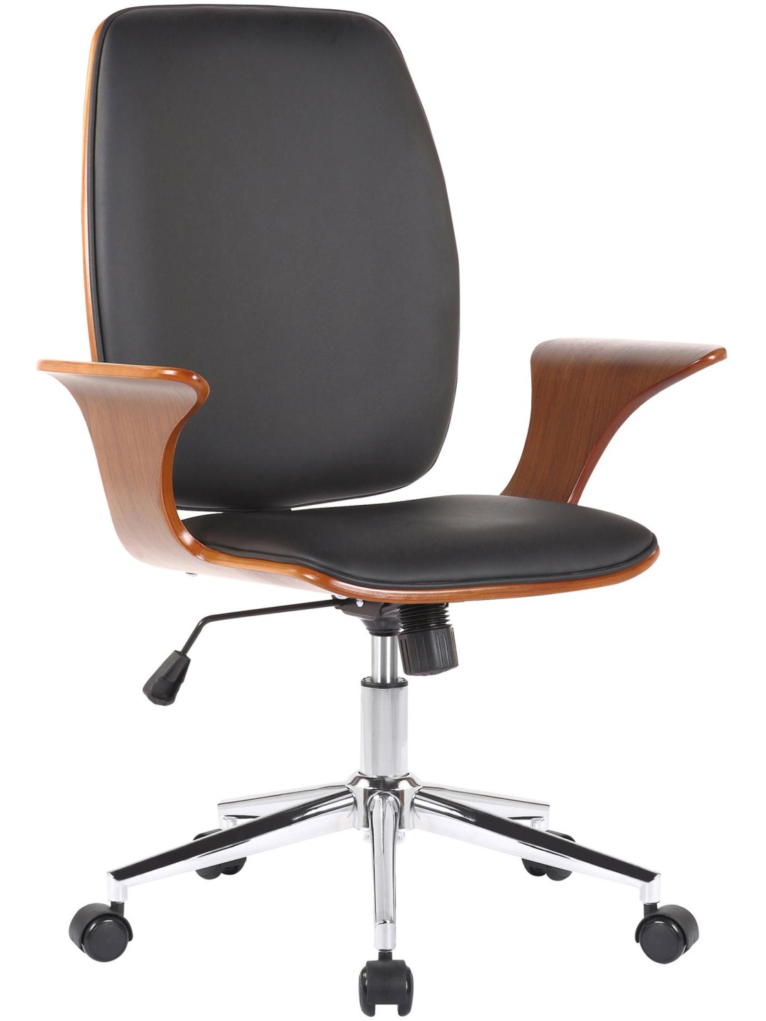 Työtuoli Burbank keinonahkaa, pähkinä/musta