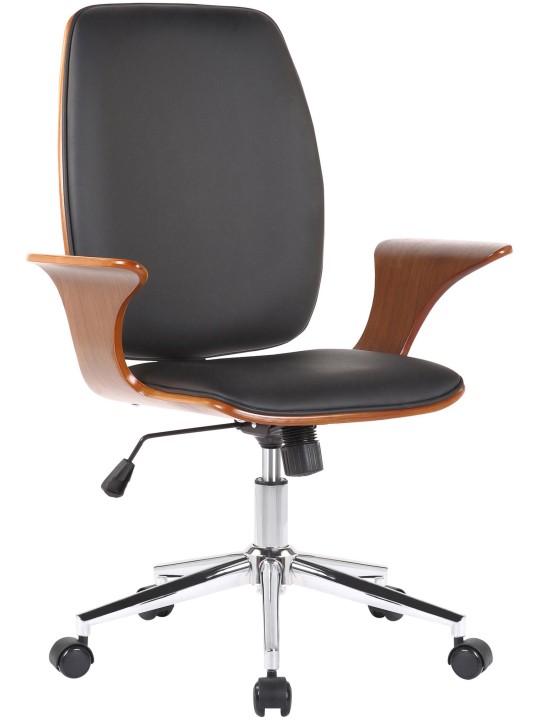 Työtuoli Burbank keinonahkaa, pähkinä/musta