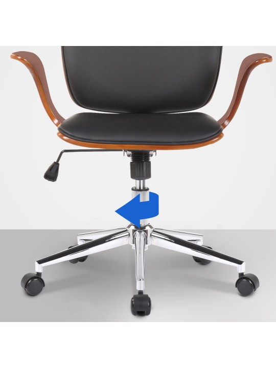 Työtuoli Burbank keinonahkaa, pähkinä/musta