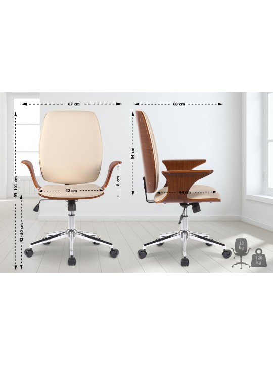 Työtuoli Burbank keinonahkaa, pähkinä/kermanvärinen Työtuoli Burbank keinonahkaa, pähkinä/kermanvärinen