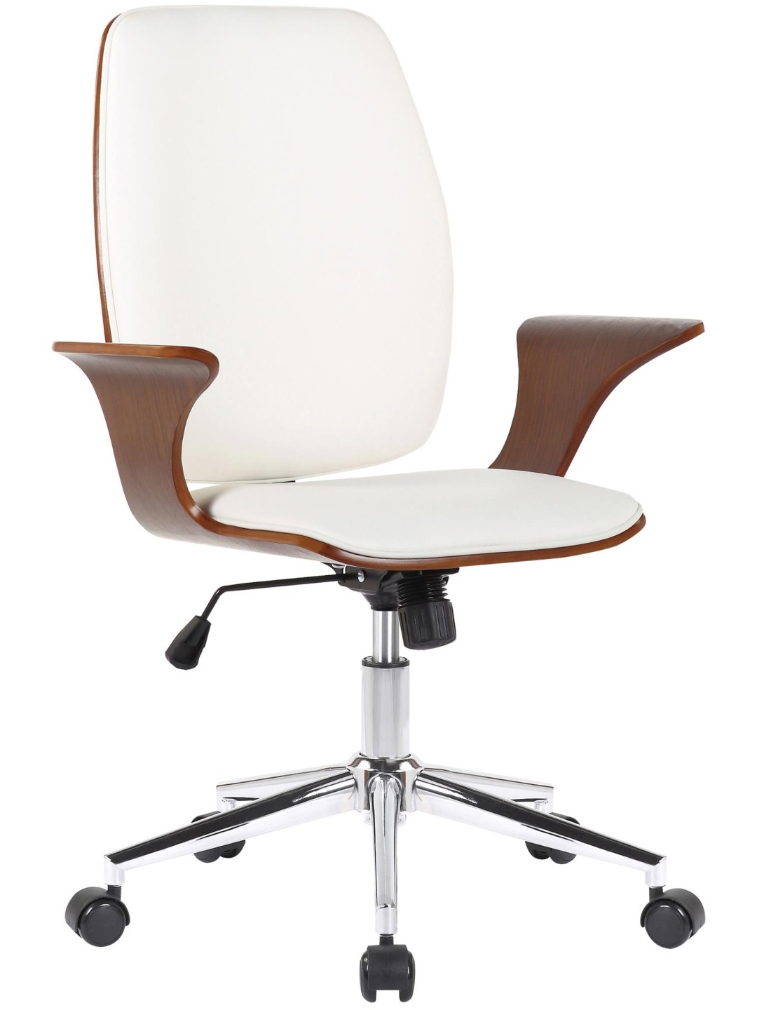 Työtuoli Burbank keinonahkaa, pähkinä/valkoinen