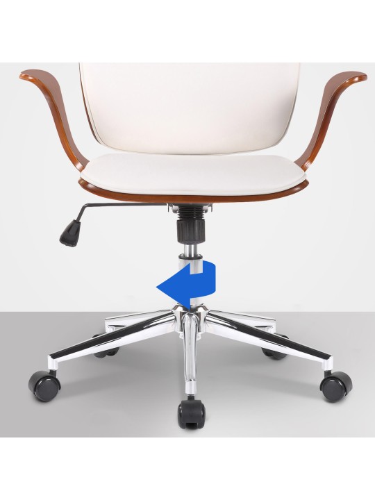 Työtuoli Burbank keinonahkaa, pähkinä/valkoinen