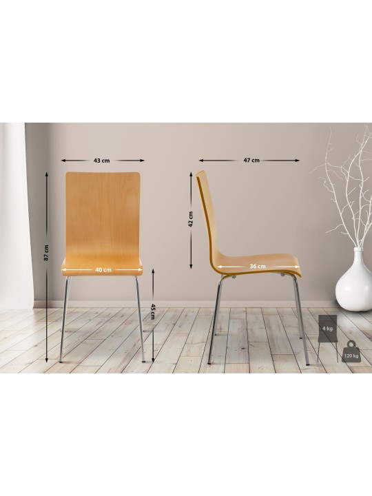 2 Pepe vierailijatuolin setti, luonnonvärinen