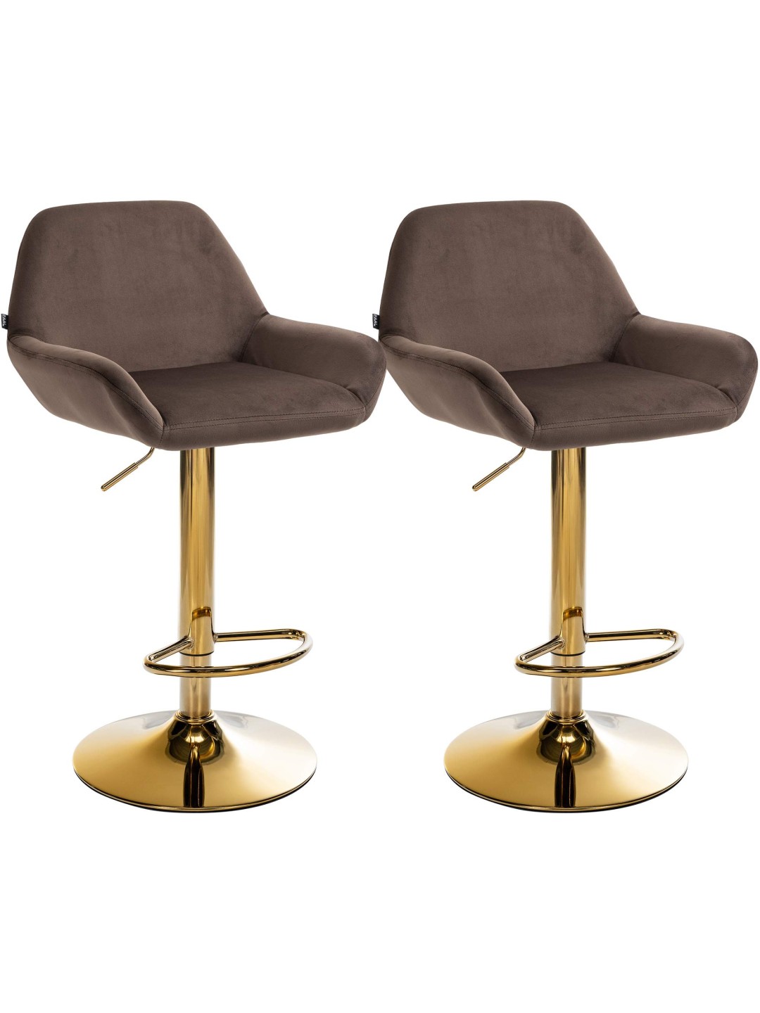 2 baarituolien sarja Braga Gold Velvet, ruskea