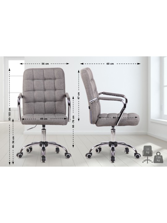 Työtuoli Terni kangasta, harmaa