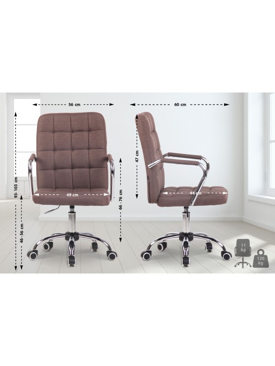 Työtuoli Terni kangasta, ruskea