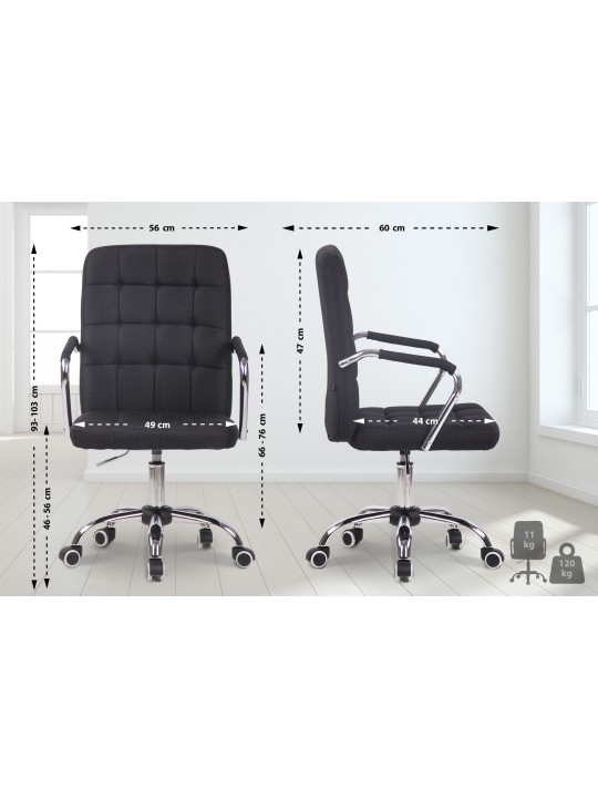 Työtuoli Terni kangasta, musta