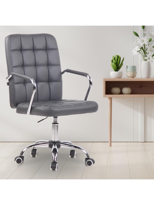 Työtuoli Terni keinonahkaa, harmaa