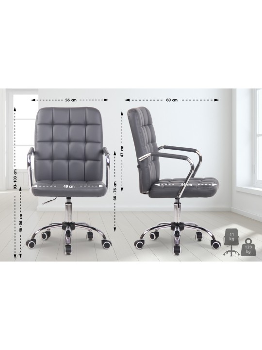 Työtuoli Terni keinonahkaa, harmaa