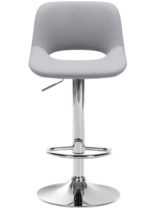 2 baarituolia Camden keinonahka kromi, harmaa