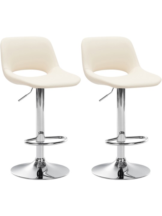 2 baarituolia Camden keinonahka kromi, kermanvärinen