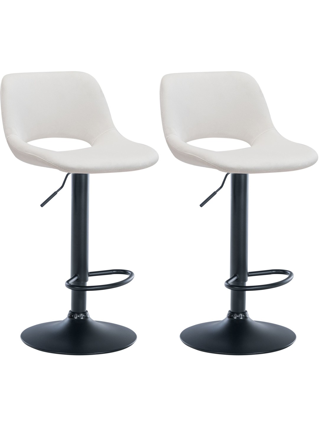 2 baarijakkaran sarja Camden velvet, kermanvärinen