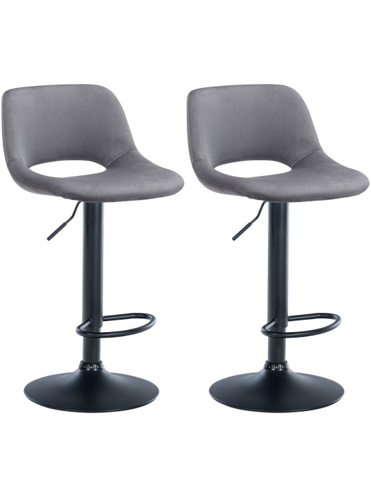 2 baarijakkaran sarja Camden velvet, tummanharmaa