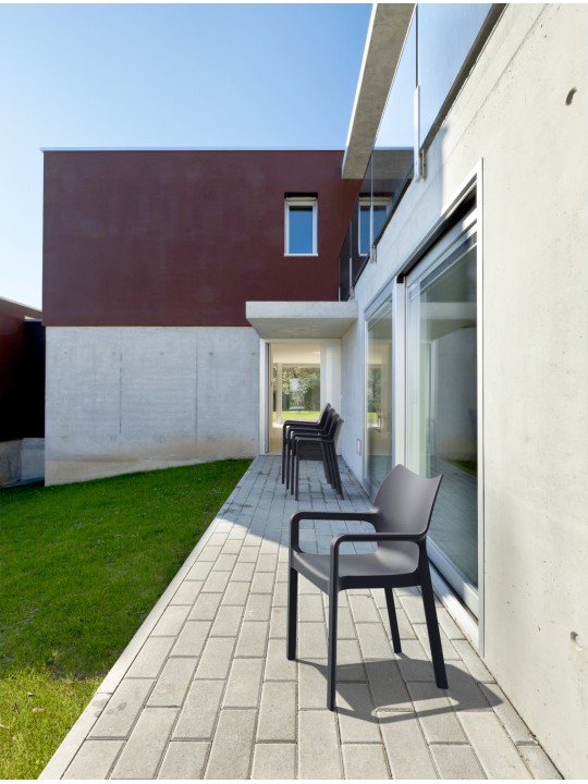 4 tuolin setti Diva, tummanharmaa