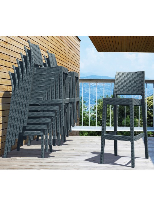 4 baarituolia Jamaica, tummanharmaa 4 baarituolia Jamaica, tummanharmaa