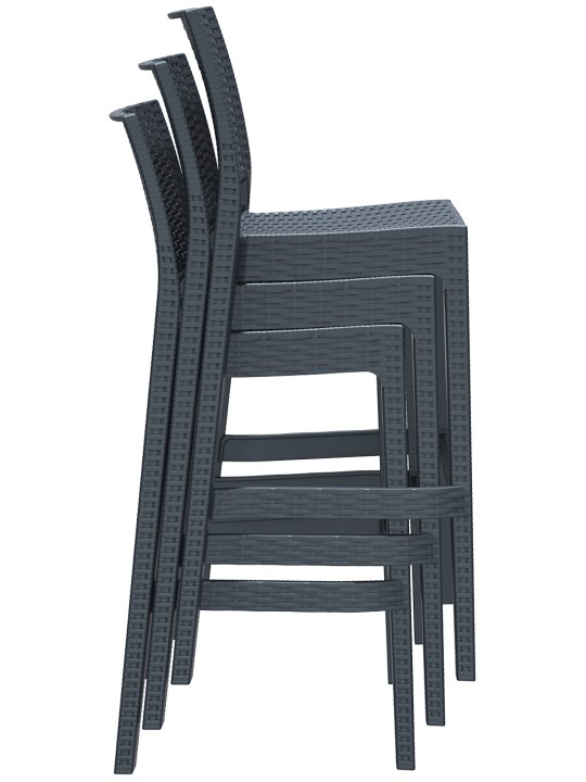 4 baarituolia Jamaica, tummanharmaa 4 baarituolia Jamaica, tummanharmaa