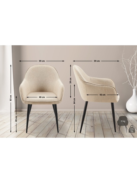 Boise kangasta ruokapöydän tuoli, taupe