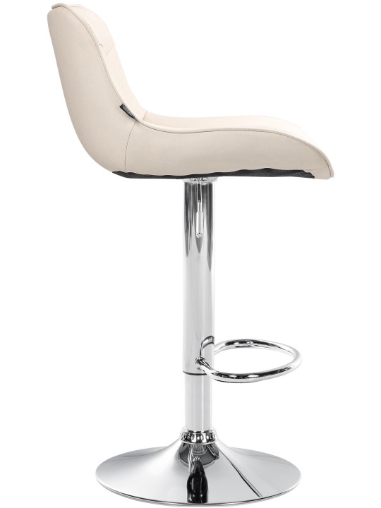 2 baarituolia Vonore keinonahka kromi, kermanvärinen