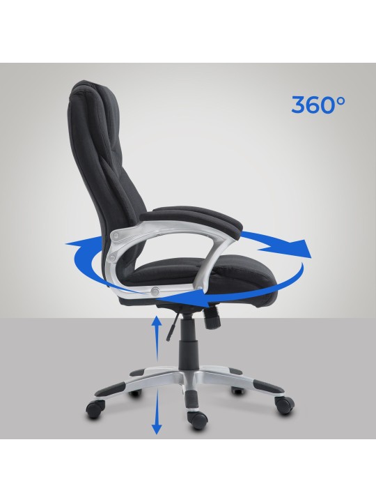 Työtuoli Texas V2 kangasta, musta