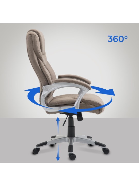 Työtuoli Texas V2 kangasta, taupe