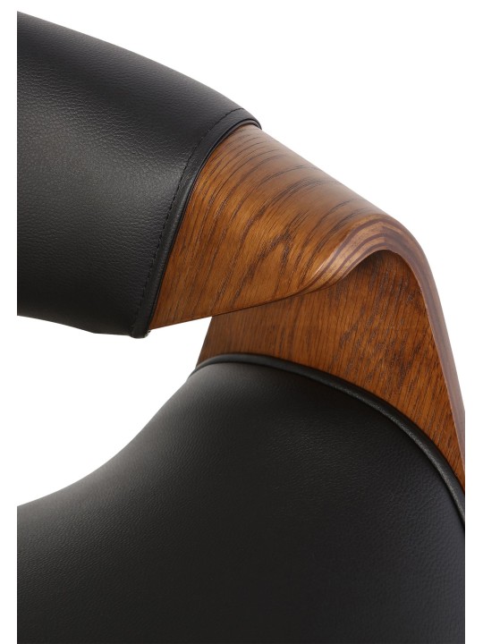 Sarja 2 ruokasalin tuolia Foley keinonahkaa, tammi/musta