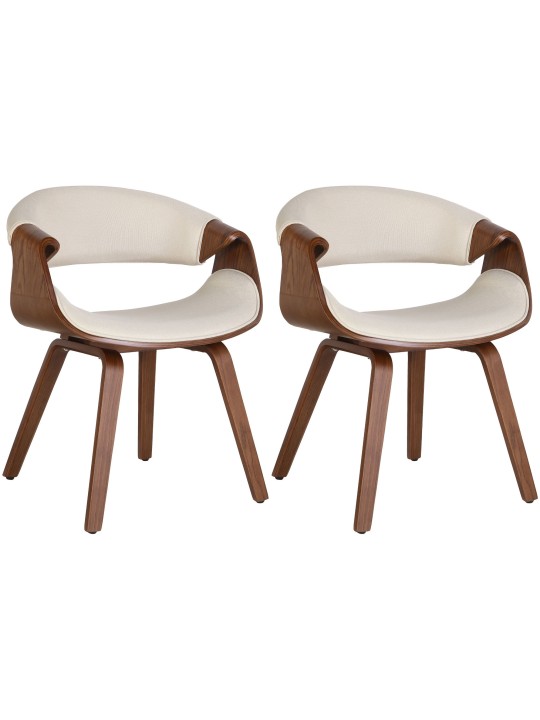 2 ruokapöydän tuolin sarja Foley Fabric, tammi/kermanvärinen