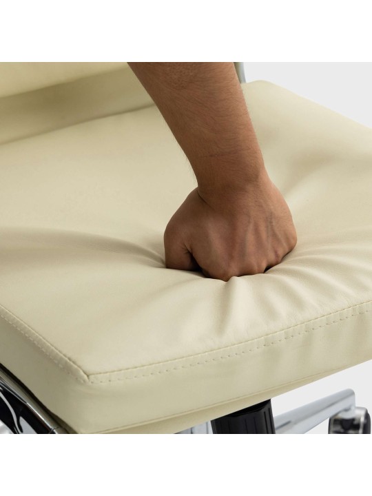 Cleveland keinonahkainen työtuoli, kermanvärinen