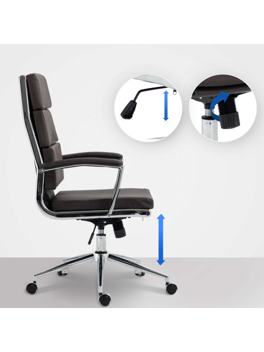 Cleveland keinonahkainen työtuoli, ruskea