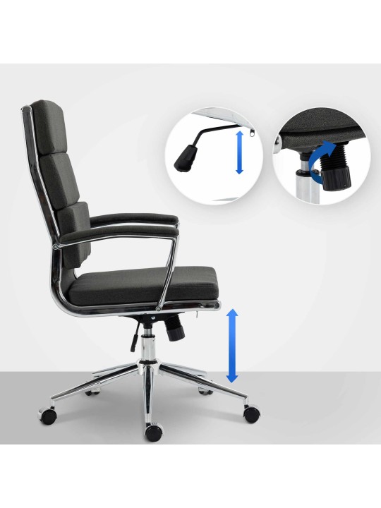 Cleveland-kankainen työtuoli, tummanharmaa