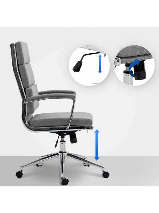 Cleveland-kankainen työtuoli, harmaa