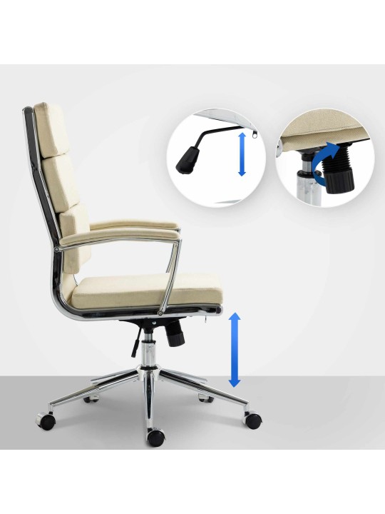 Cleveland-kankainen työtuoli, kermanvärinen