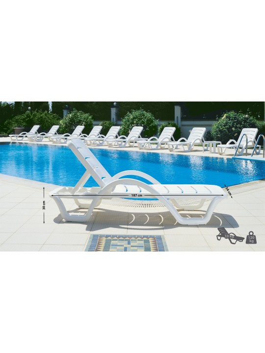 10 aurinkotuolin setti Havana, valkoinen 10 aurinkotuolin setti Havana, valkoinen