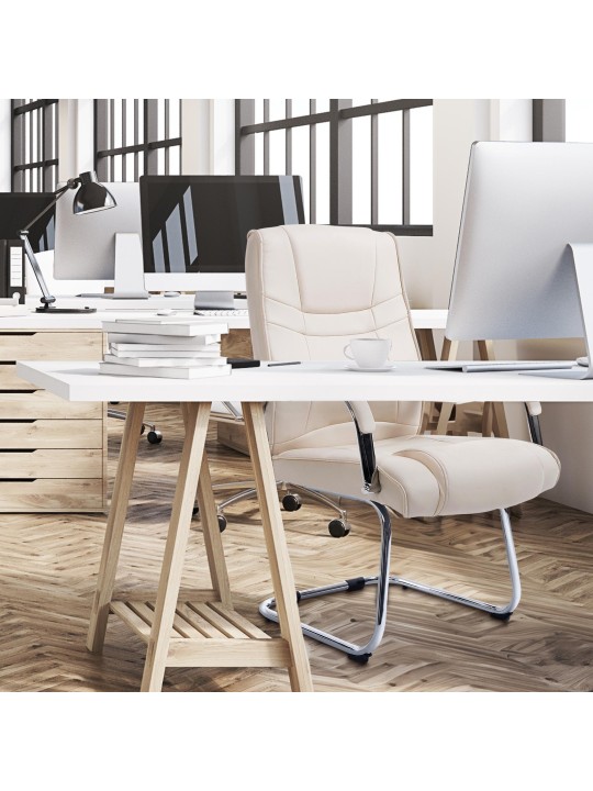 Attila vierailijatuoli, kermanvärinen