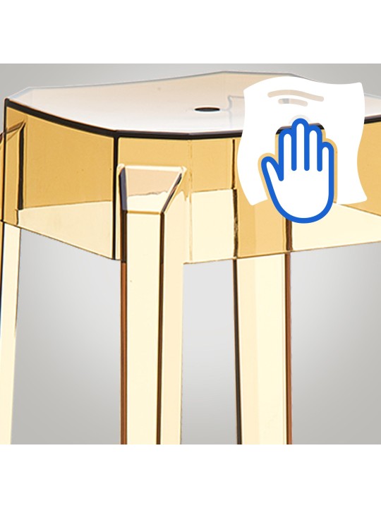 Setti 2 baarijakkaraa Fox, läpinäkyvä, meripihka